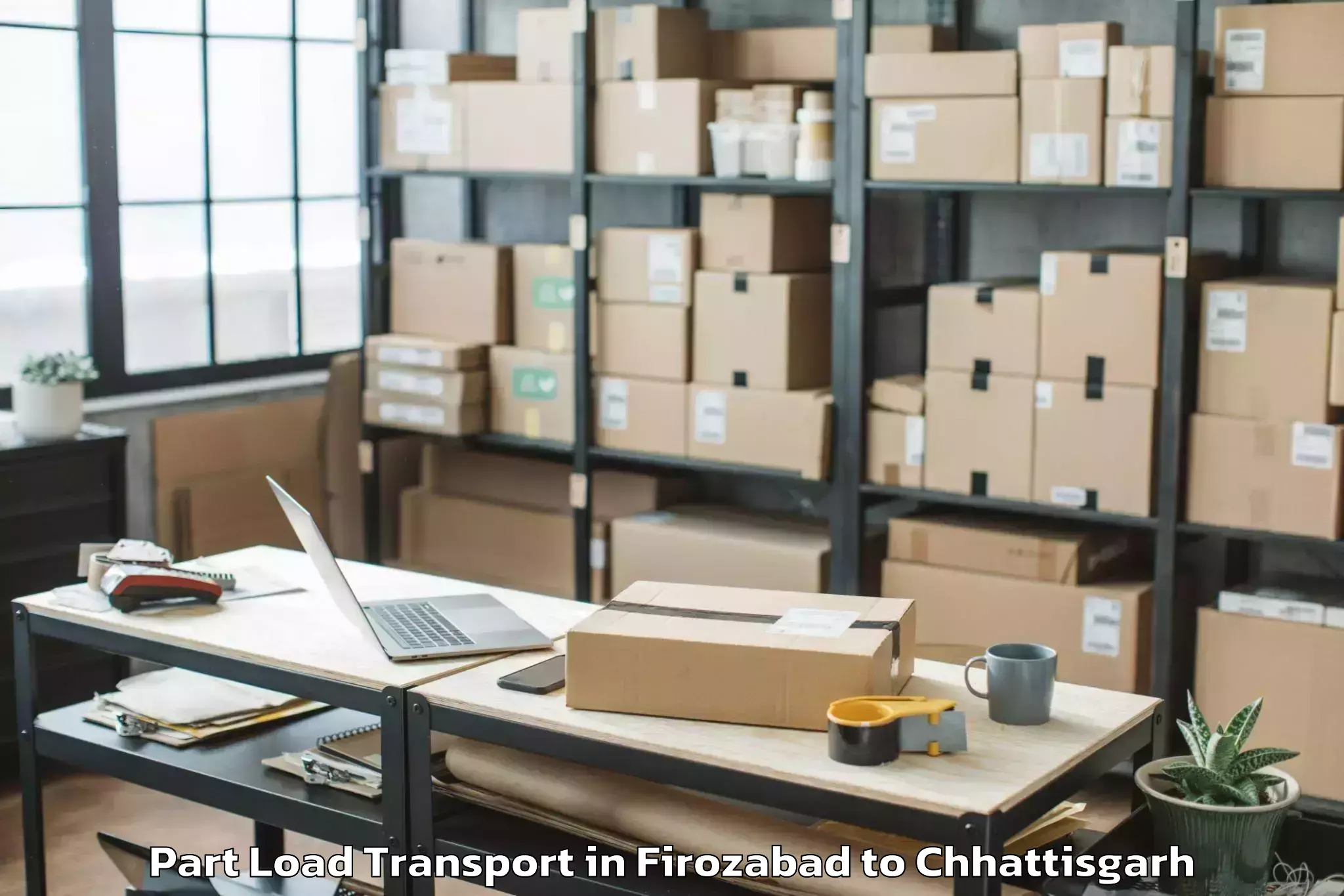 Top Firozabad to Bastar Part Load Transport Available